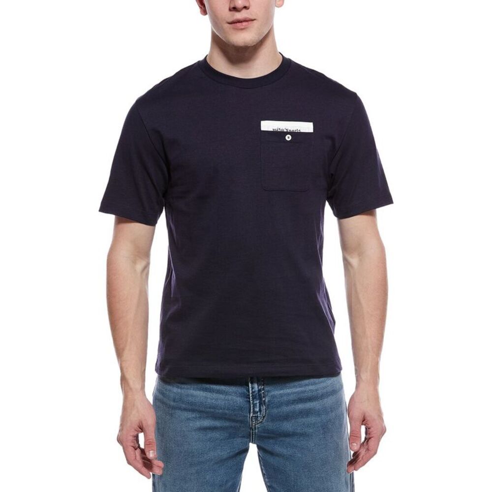 Palm Angels Mens  Solid T-Shirt, Blue